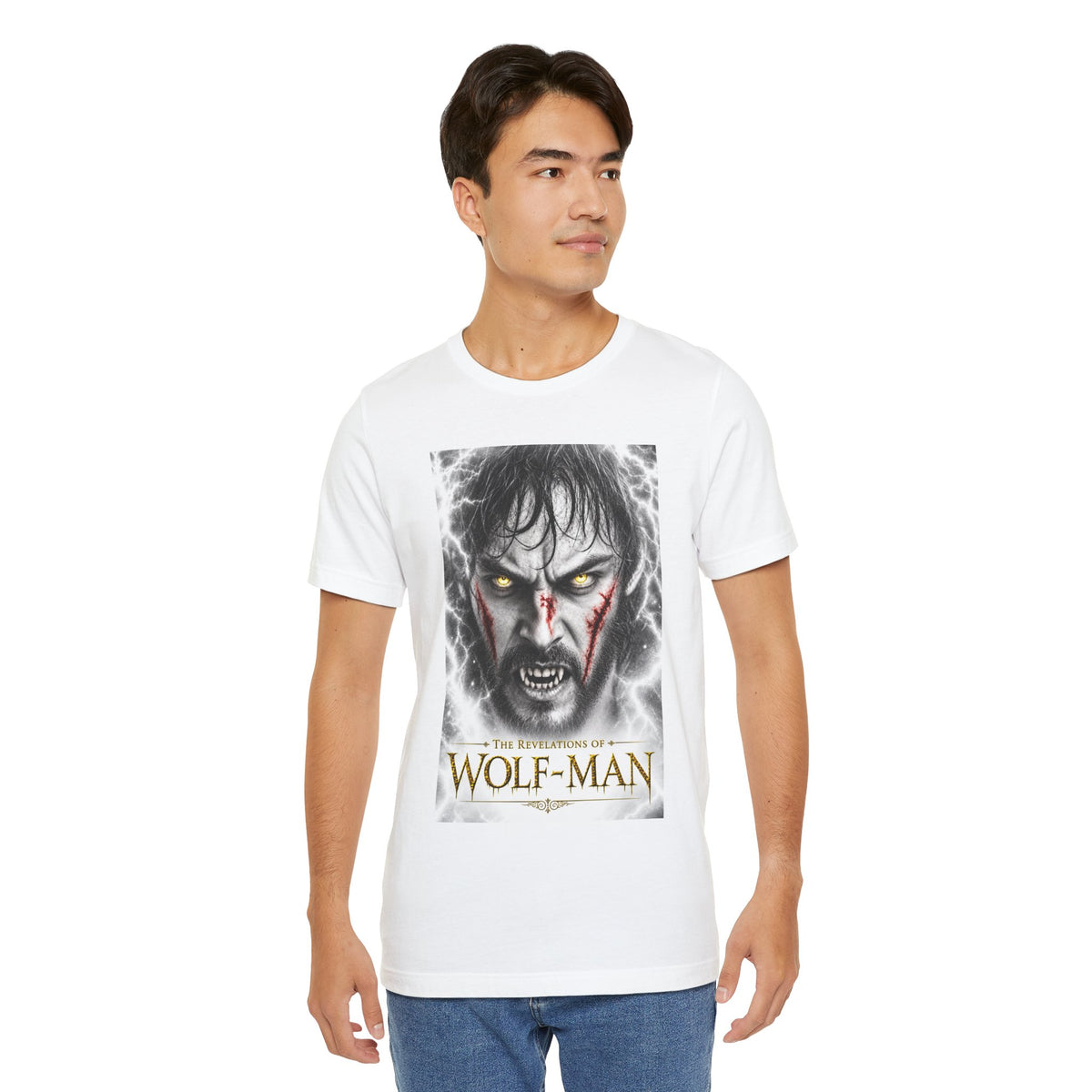The Revelations of Wolf-Man White Graphic Tee - The Legendary Folklore Chronicles official product